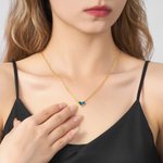 Collier de Cœur Personnalisé avec Pierres de Naissance Cadeau Anniversaire Noël St-Valentin pour Femme Couple