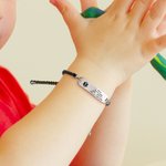 Braccialetto identificativo di emergenza medica con cordino colorato regolabile e personalizzato, con stella della vita incisa e testo regalo per bamb