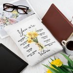 Personalised Birth Flower Bouquet Waterproof Book Sleeve with Bible Verse and Name Religious Christmas Gift for Christian Reading Lovers