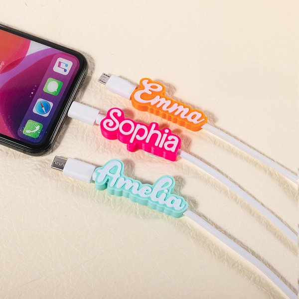 3D Print Pink Style Name USB Cable