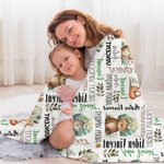 Personalized Cute Animal Bear Squirrel Fox Soft Throw Blanket with Name Baby Shower Christmas Gift for Boys Girls