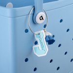 Personalised Double Layer Glitter Acrylic Bag Water Bottle Initial Name Tag Keychain with Colorful Tassel Birthday Christmas Gift for Women Girls