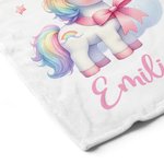 Personalized Fantasy Unicorn Rainbow Baby Monthly Milestone Soft Throw Blanket with Name Birthday Nursery Decor Baby Shower Gift for Newborn