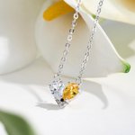 Collier de Cœur Personnalisé avec Pierres de Naissance Cadeau Anniversaire Noël St-Valentin pour Femme Couple