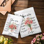 Personalised Birth Flower Bouquet Waterproof Book Sleeve with Bible Verse and Name Religious Christmas Gift for Christian Reading Lovers
