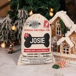 Personalized Dog Bone Santa Sack Drawstring Treat Bag with Name Reusable Christmas Party Supplies Favor Gift for Pets