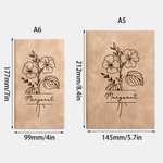 Carnet en Cuir Personnalisé avec Fleur de Naissance et Nom Cadeau Noël Anniversaire pour Familles et Amis