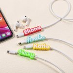 Personalised 3D Print Name USB Cable 1.5 Meter for iPhone Micro USB Type C Mobile Phone Accessory Christmas Birthday Gift for Friend Family