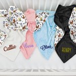 Personalized Cute Classic Winnie the Pooh Soft Baby Security Blanket with Dotted Backing and Embroidery Name Baby Shower Birthday Gift for Boys Girls