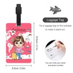 Étiquette de Valise Personnalisée avec Nom et Personnage Cartoon Accessoire de Bagage Cadeau Anniversaire Noël pour Amoureux de Voyage