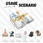 Personalisierte Delphin Hai Ozean Tier Swaddle Decke und Hut Set mit Namen Geburtstag Baby Dusche Geschenk für neugeborene Kinder