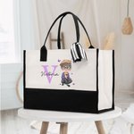 Sac en toile personnalisé avec initiales et nom Cadeau d'anniversaire de retraite pour Grand-mère Maman Femme âgée