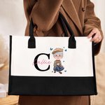 Sac en toile personnalisé avec initiales et nom Cadeau d'anniversaire de retraite pour Grand-mère Maman Femme âgée