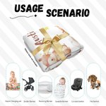 Personalized Bear Squirrel Woodland Animal Swaddle Blanket and Hat Set with Name Birthday Baby Shower Gift for Newborn Kids