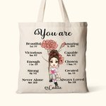 Sac à Dos en Toile avec Personnage Dessin Animé et Fleur de Naissance Cadeau Noël Anniversaire pour Femmes