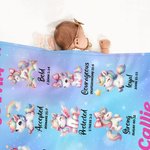 Personalised God Says I Am Rainbow Fantasy Unicorn Warm Soft Blanket with Name and Bible Verse Nursery Decor Baby Shower Baptism Gift for Girls