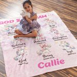 Personalised God Says I Am Rainbow Fantasy Unicorn Warm Soft Blanket with Name and Bible Verse Nursery Decor Baby Shower Baptism Gift for Girls