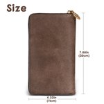 Personalized Retro Cartoon Cat Large PU Leather Name Hand Wallet with Multiple Compartments Metal Zipper Birthday Anniversary Gift for Cat Pet Lovers