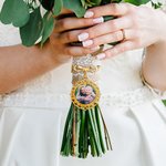 Personalised Retro Lace Bow-knot 1-2 Photos Brooch Pin Bouquet Photo Charm Wedding Memorial Gift for Bride Groom