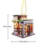 Mini Ornement de Librairie en Acrylique Personnalisé avec Texte Décoration Plate de l'Arbre Cadeau de Noël pour les Amateurs de Livres