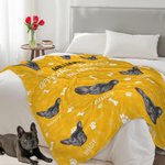 Personalized Multicolor Official Snuggle Dog Cat Photo Paw Print Soft Throw Blanket with Name Home Decor Birthday Christmas Gift for Pet Lovers