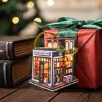 Mini Ornement de Librairie en Acrylique Personnalisé avec Texte Décoration Plate de l'Arbre Cadeau de Noël pour les Amateurs de Livres