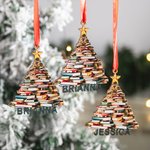 Ornamento in legno personalizzato per l'albero dei libri di Natale con nome Decorazione per la biblioteca Regalo di Natale per i topi di biblioteca Am