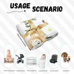 Personalized Jungle Safari Animal Swaddle Blanket and Hat Set with Name Birthday Baby Shower Gift for Newborn Kids