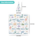 Personalisierte Delphin Hai Ozean Tier Swaddle Decke und Hut Set mit Namen Geburtstag Baby Dusche Geschenk für neugeborene Kinder
