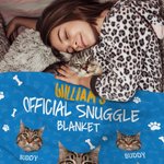 Personifierad Multicolor Bone Paw Print Official Snuggle Pet Blanket med hund katt foto namn och prickig baksida födelsedag julklapp för husdjursägare