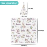 Personalized Fantasy Unicorn Swaddle Blanket and Hat Set with Name Birthday Baby Shower Gift for Newborn Kids