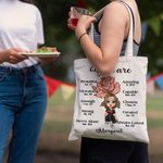 Sac à Dos en Toile avec Personnage Dessin Animé et Fleur de Naissance Cadeau Noël Anniversaire pour Femmes