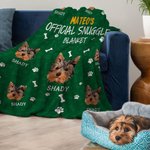 Personalized Multicolor Official Snuggle Dog Cat Photo Paw Print Soft Throw Blanket with Name Home Decor Birthday Christmas Gift for Pet Lovers
