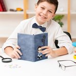 Taccuino di 100 pagine personalizzato con personaggio cartone animato e fiore di nascita copertina in pelle PU regalo per chi ama scrivere