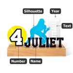 Henkilökohtainen akryyli Softball pelaaja siluetti plaketti numero ja nimi Home Decor joulu syntymäpäivä lahja urheilun ystäville