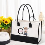 Sac en toile personnalisé avec initiales et nom Cadeau d'anniversaire de retraite pour Grand-mère Maman Femme âgée