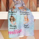 Manta blanda personalizada con el versículo de la Biblia y el nombre de la princesa sirena de colores, regalo de bautizo para la fiesta del bebé de las niñas.
