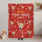 Personalized Multicolor Official Snuggle Dog Cat Photo Paw Print Soft Throw Blanket with Name Home Decor Birthday Christmas Gift for Pet Lovers