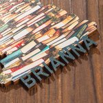 Ornamento in legno personalizzato per l'albero dei libri di Natale con nome Decorazione per la biblioteca Regalo di Natale per i topi di biblioteca Am