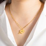 Personalised Angel Wing Heart Necklace with Engraved Name Memorial Sympathy Gift for Women