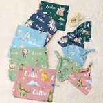 Personalisierte Delphin Hai Ozean Tier Swaddle Decke und Hut Set mit Namen Geburtstag Baby Dusche Geschenk für neugeborene Kinder