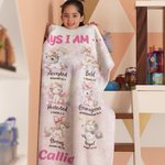 Personalised God Says I Am Rainbow Fantasy Unicorn Warm Soft Blanket with Name and Bible Verse Nursery Decor Baby Shower Baptism Gift for Girls