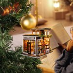 Mini Ornement de Librairie en Acrylique Personnalisé avec Texte Décoration Plate de l'Arbre Cadeau de Noël pour les Amateurs de Livres