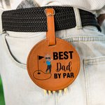 Personalised Cartoon Character Best Dad Mom By Par Golf Tee Storage Bag with Name Christmas Gift for Golfer Golf Player