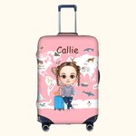 Gepersonaliseerde Cartoon Karakter Elastische Bagagehoes Beschermer Past 18-32 Inch Koffer Reis Accessoires Verjaardagscadeau voor Jongens Meisjes
