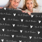 Personalisierte Liebe Herz Doppelnamen Initialen Multicolor Soft Warm Throw Decke Home Decor Verlobung Hochzeit Weihnachten Geschenk fot Paar