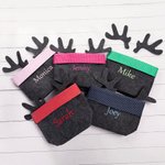 Cesta de fieltro plegable con bordado de nombre para dulces Juguetes Decoración de Navidad Regalo para niños Niñas