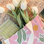 Sac Fourre-tout en Toile Personnalisé avec Motif Floral et Nom Cadeau Anniversaire Vacances Souvenir pour Femme Fille