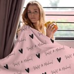 Personalisierte Liebe Herz Doppelnamen Initialen Multicolor Soft Warm Throw Decke Home Decor Verlobung Hochzeit Weihnachten Geschenk fot Paar