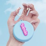 Personalized Macaroon Coin Purse with 3D Cream Name Waterproof Silicone Bag Keychain Accessory Gift for Girls Women Patisserie Lovers